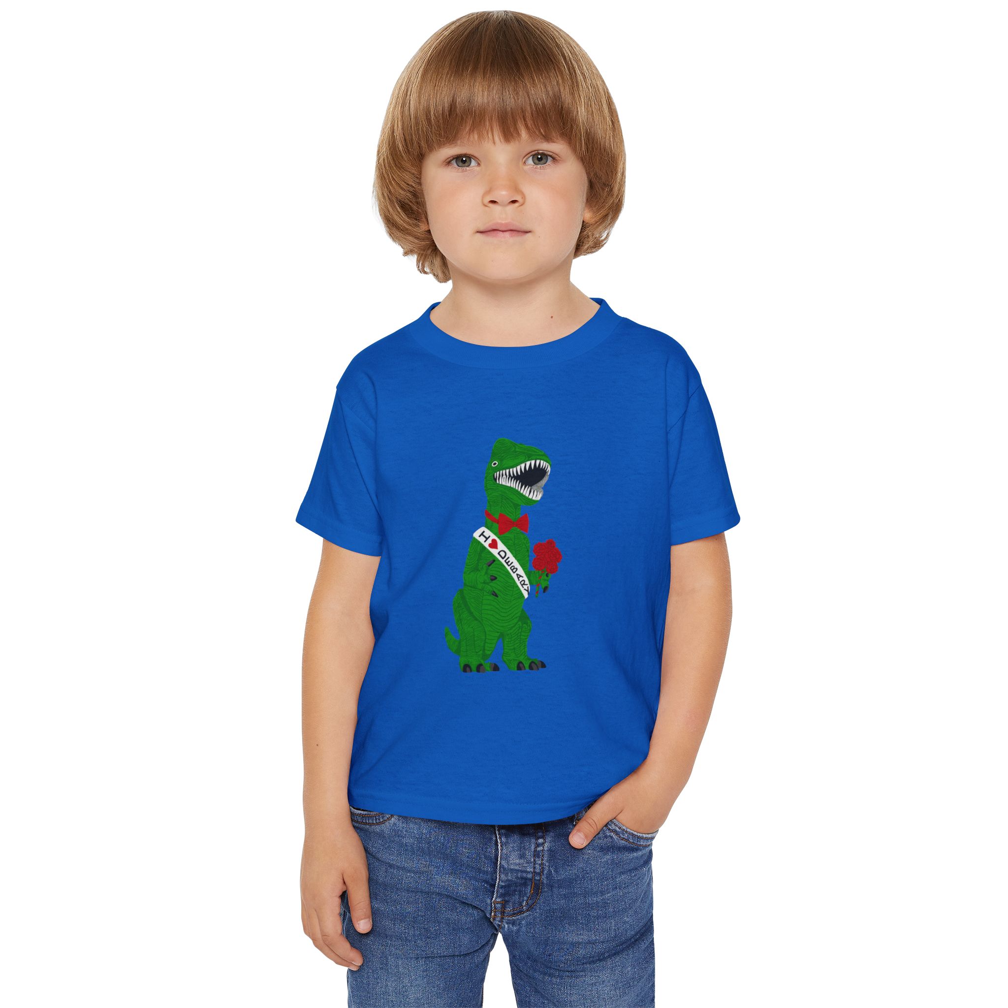 Toddler T‑Shirt — Debary Dino Valentine: T‑Rex with Rose & 'I Love DeBary' Sash - Image 7