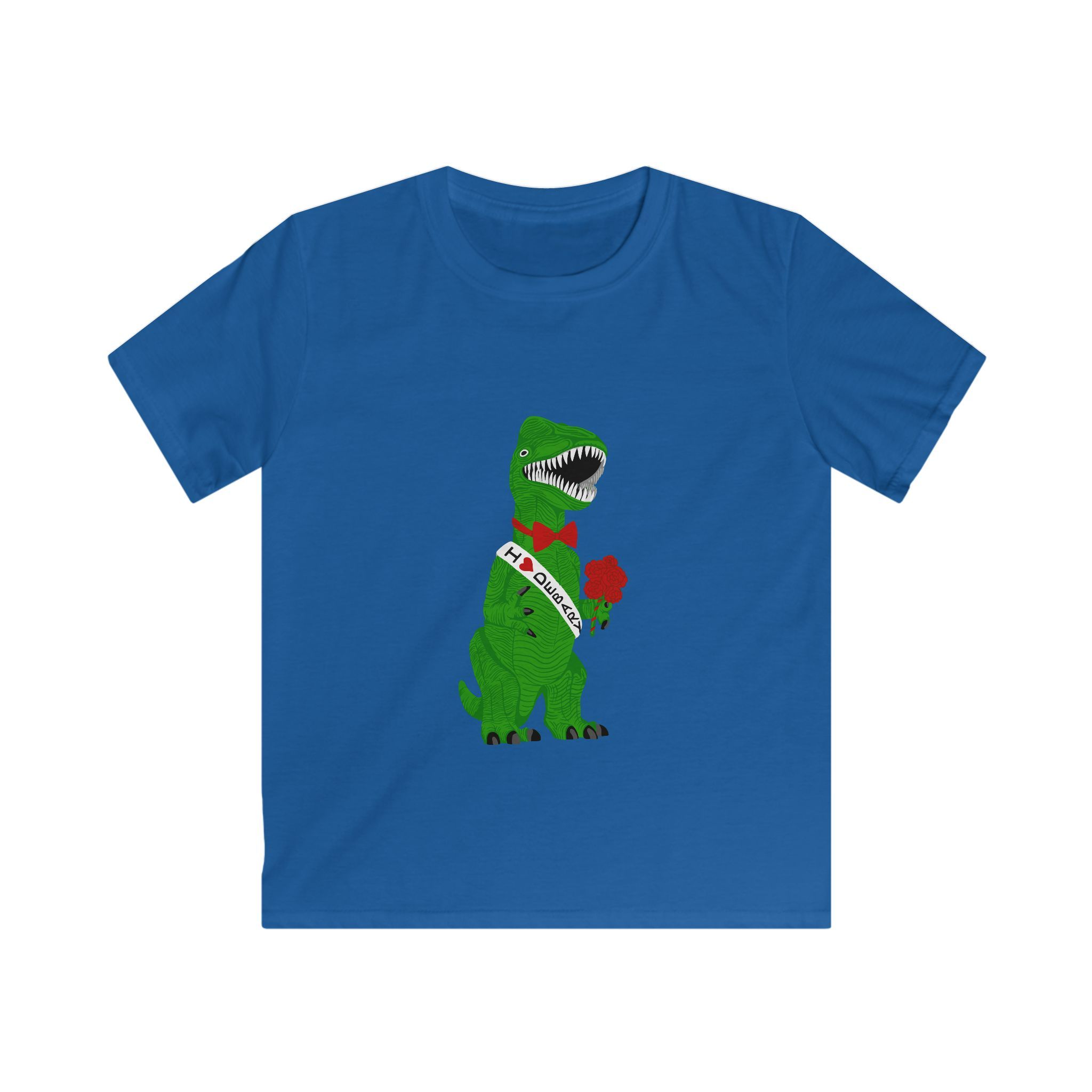 Kids Tee — Debary Dino Valentine: T‑Rex with Rose & 'I Love DeBary' Sash - Image 5