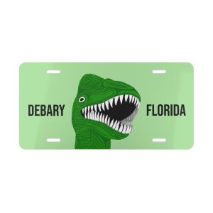 Green T-Rex Vanity Plate – Debary Florida Personalized License Plate