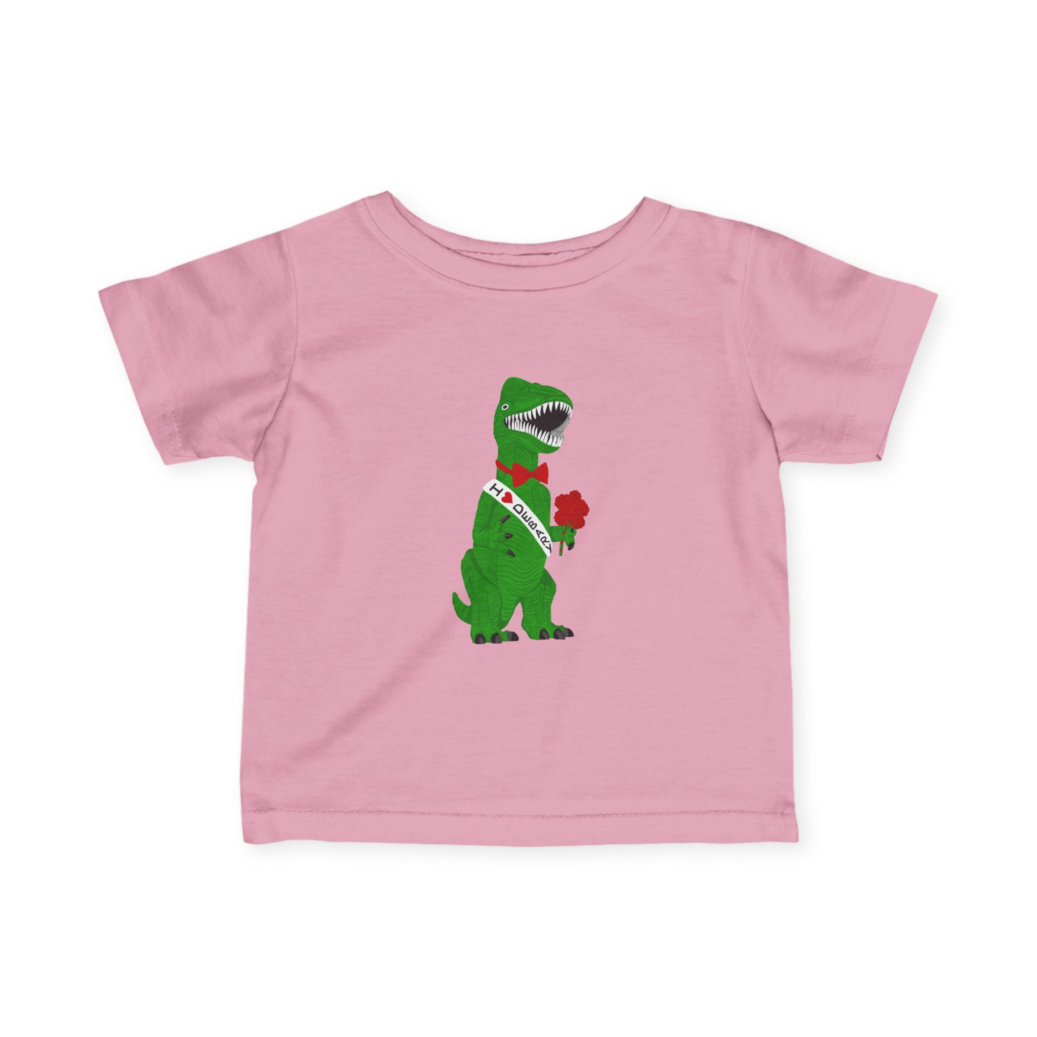 Infant Tee — Debary Dino Valentine: T‑Rex with Rose & 'I Love DeBary' Sash Baby Shirt - Image 9