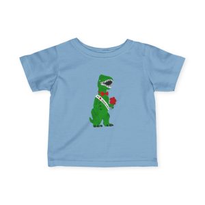 Infant Tee — Debary Dino Valentine: T‑Rex with Rose & 'I Love DeBary' Sash Baby Shirt