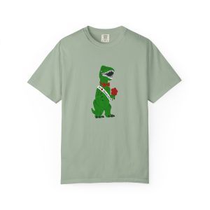 T-Shirt — Debary Dino Valentine: T‑Rex with Rose & 'I Love DeBary' Sash Graphic Tee
